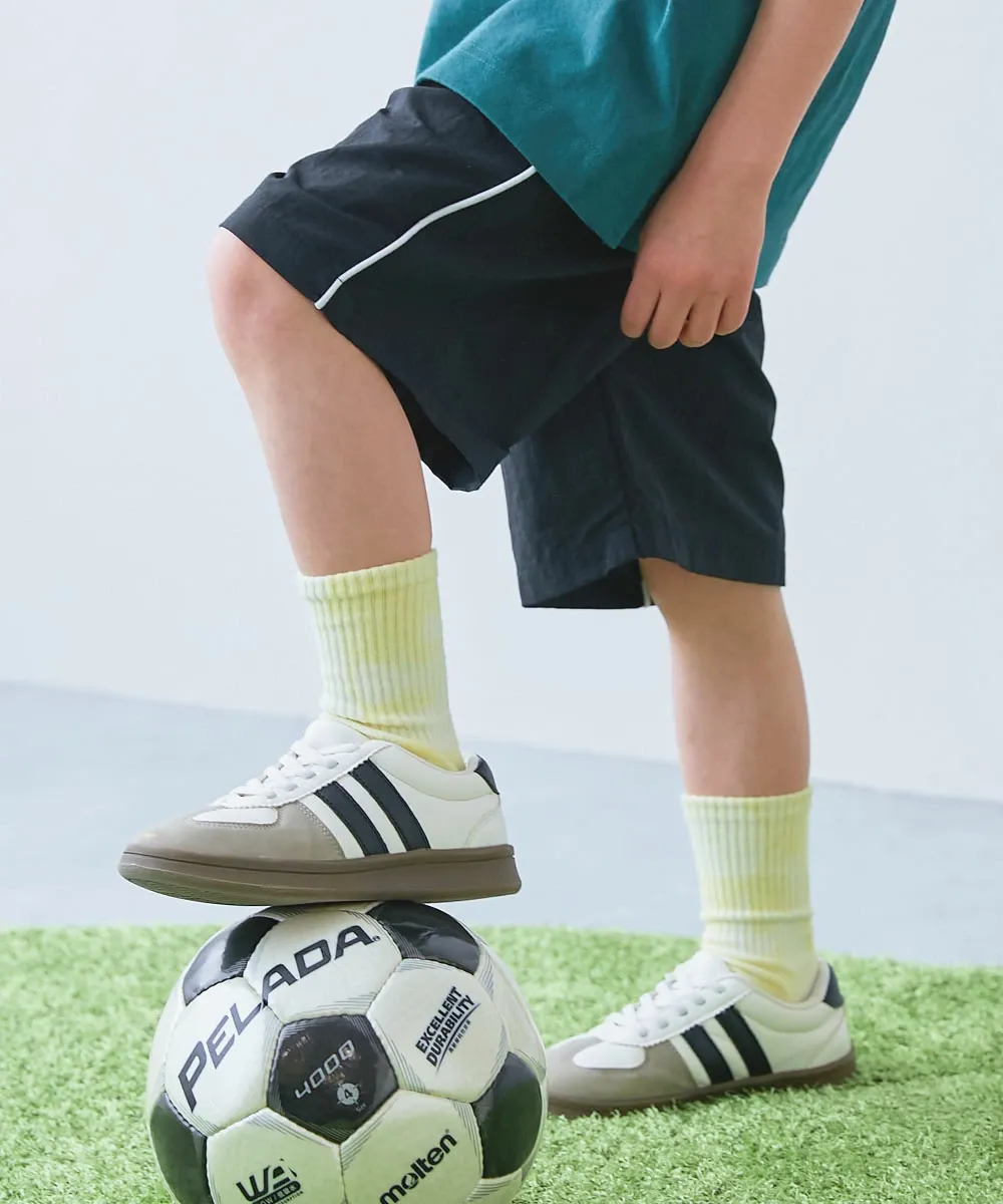 水陸二用 輕盈玩水尼龍五分褲-側邊條-黑