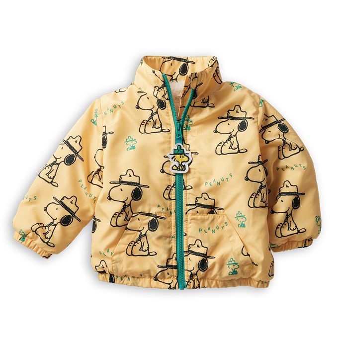 akachan honpo - 內裡刷毛夾克-史努比-黃色