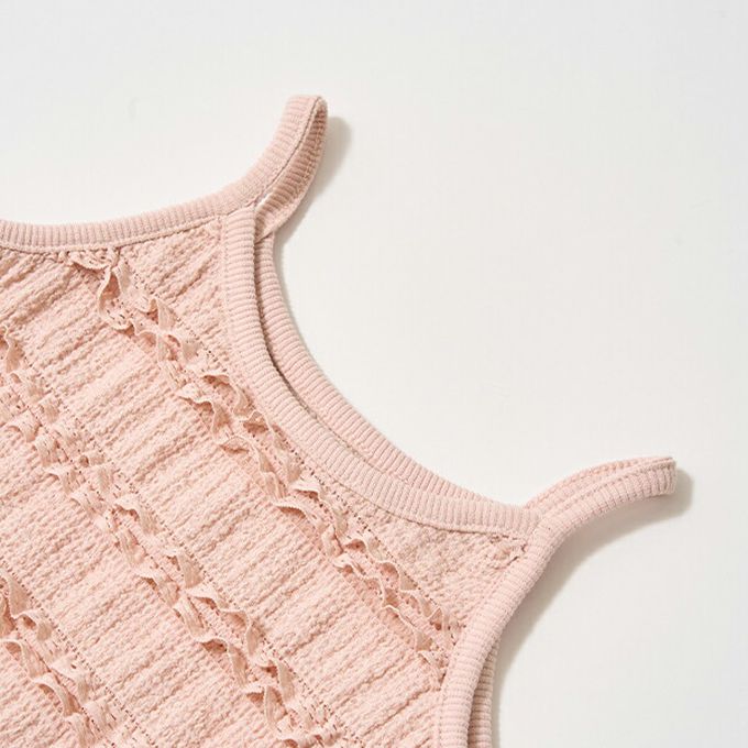 日本 Lycee mine - 度假感層次蕾絲吊帶洋裝-黑