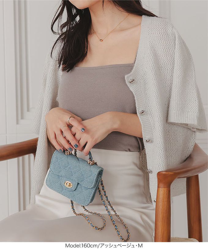 日本 Kobe Lettuce - 人氣款！彈性細肩帶內搭背心(附Bra)-煙燻藍 (M)