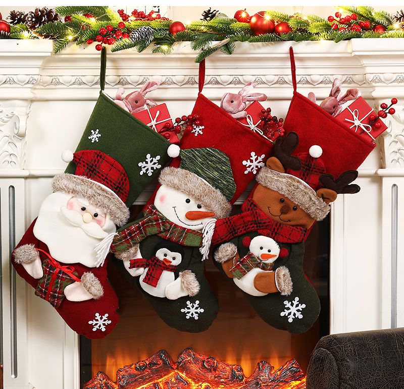 聖誕節造型襪子禮物袋-聖誕老人-綠色