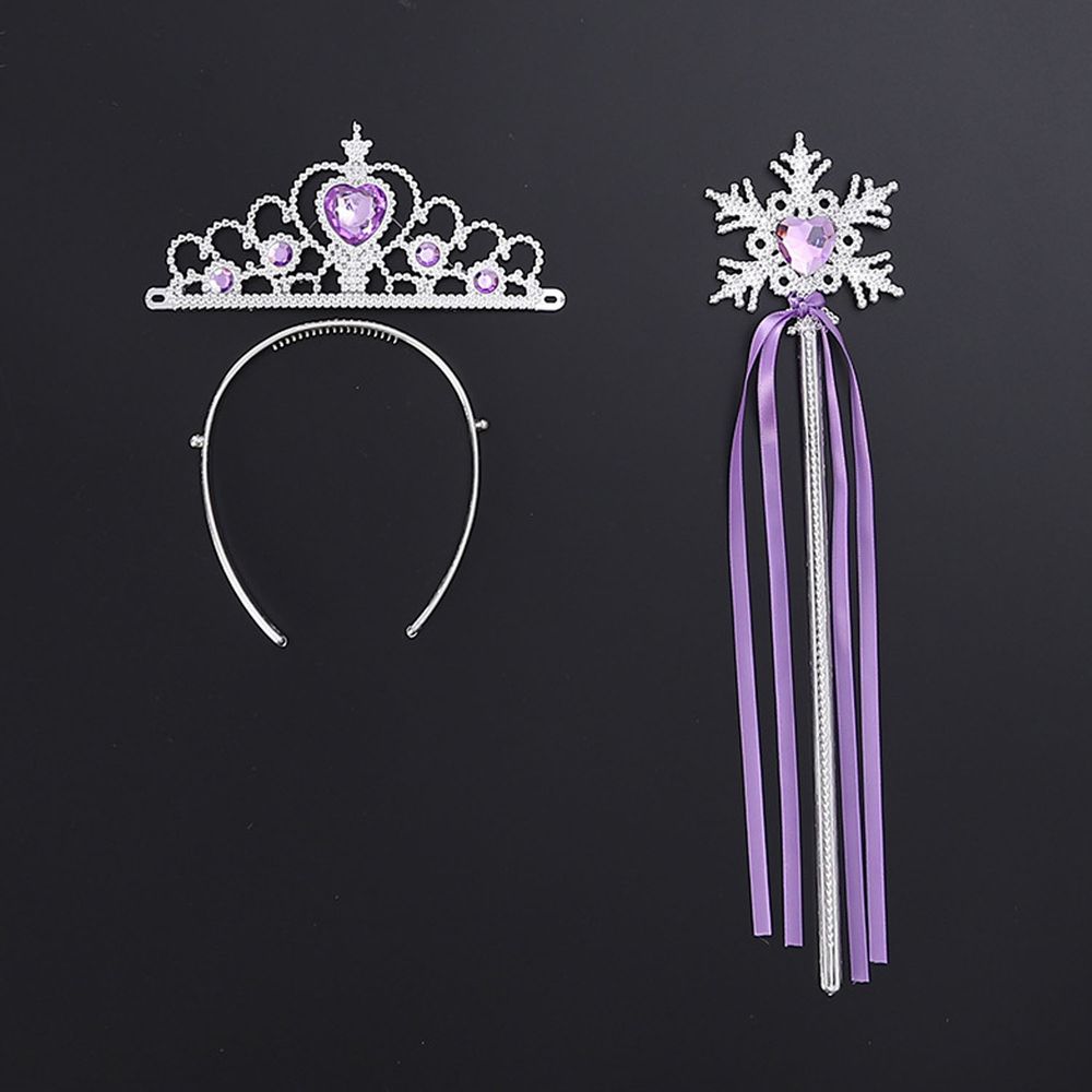 公主造型配飾組-紫色-2入組（皇冠+魔杖）