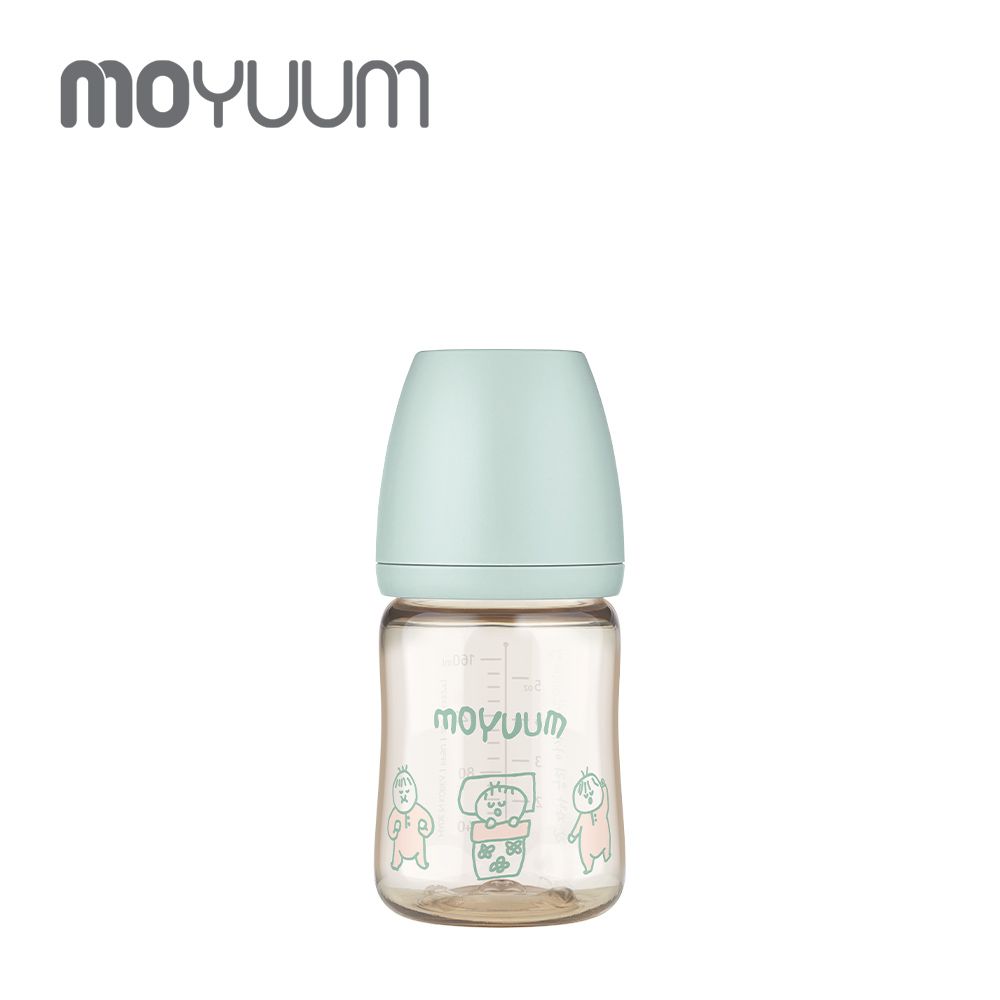 韓國 Moyuum - PPSU 寬口奶瓶-乖乖睡寶貝(薄荷藍)-170ml (0m+)