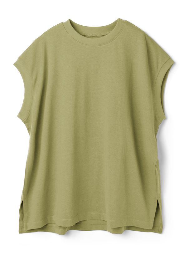 日本 GRL - 純棉百搭顯瘦法式袖上衣-果綠 (F)