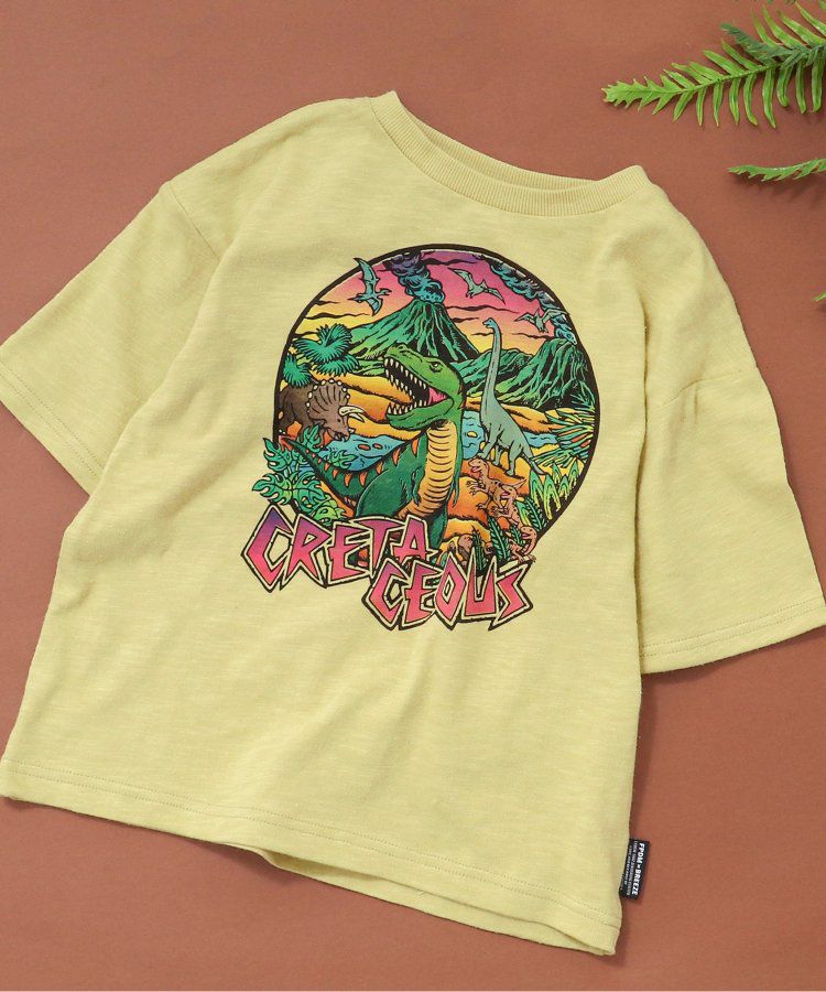 日本 BREEZE - 聯名款 衝浪風恐龍印花短袖上衣-白