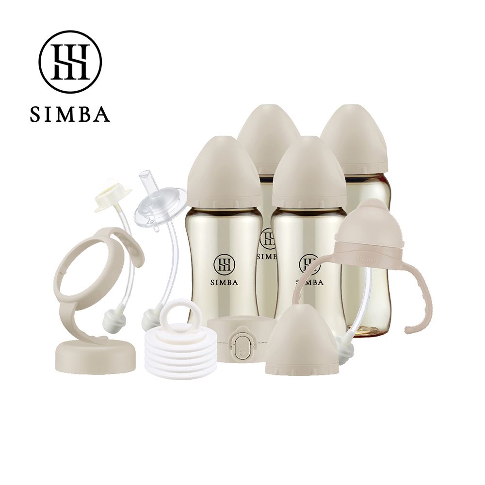 蘊蜜鉑金PPSU全方位頂級奶瓶全配組-杏茶