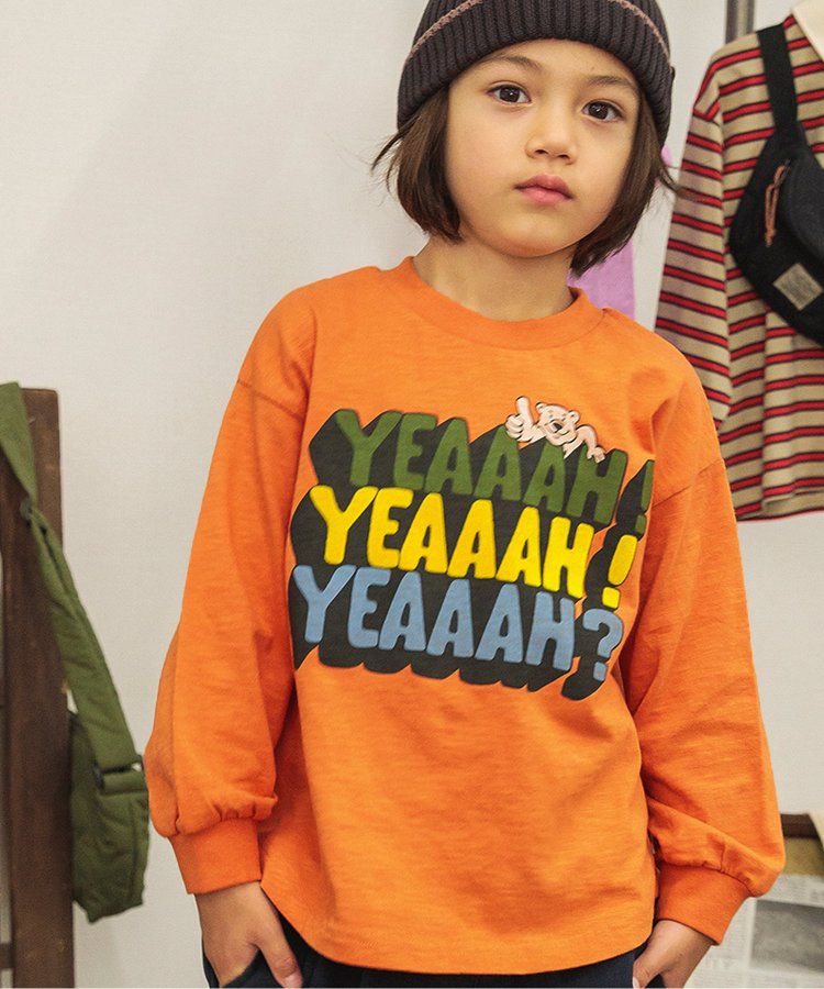 日本 BREEZE - [品牌週年限定]印花長袖上衣-打招呼-炭灰