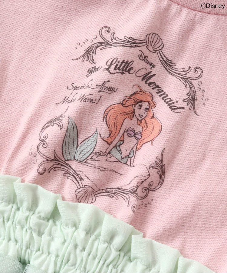 日本 apres les cours - 迪士尼 公主蕾絲拼接澎裙洋裝-小美人魚-粉x嫩綠