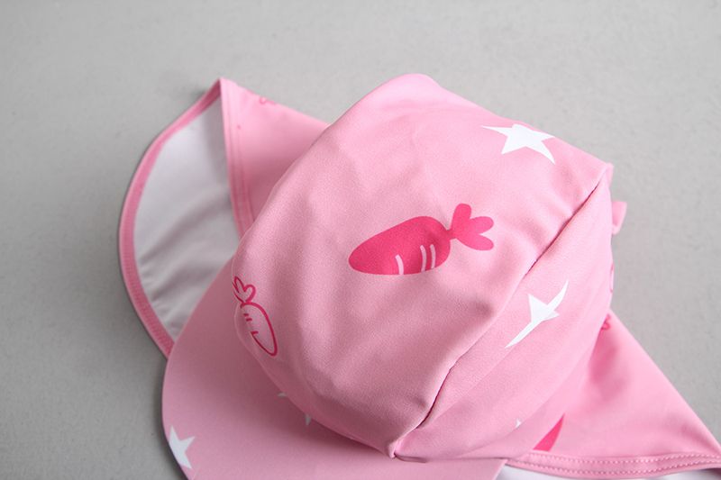 女寶防曬長袖連身泳裝套裝(附帽子)-兔寶寶-粉色