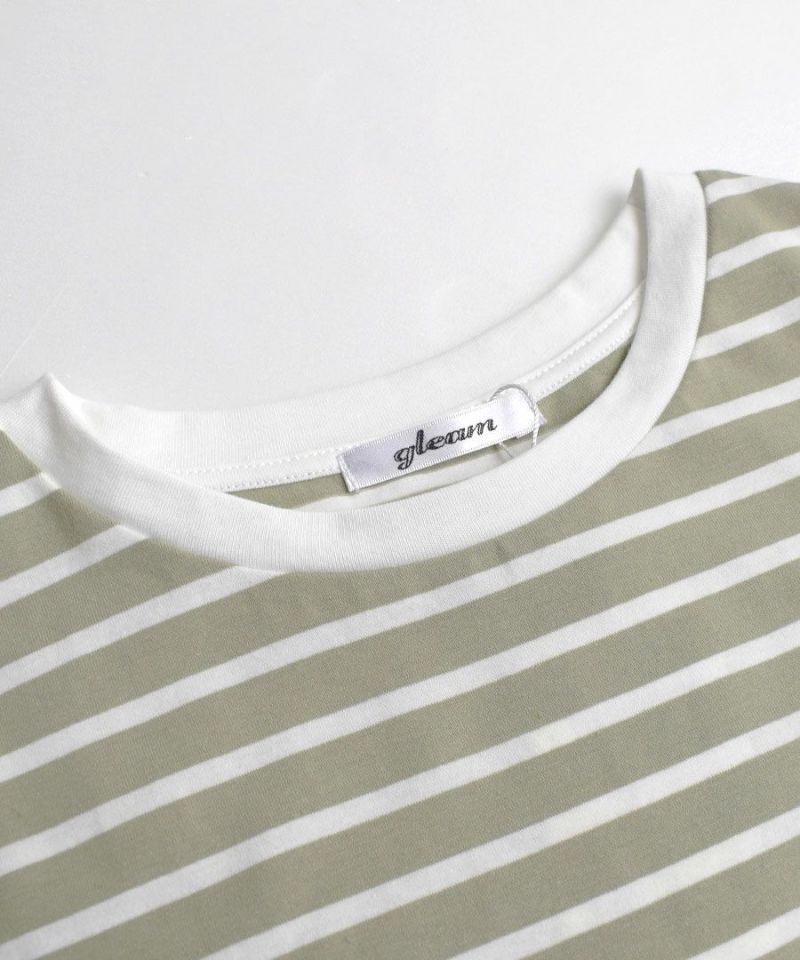 日本 zootie - 棉質舒適顯瘦短版上衣-橫條紋-藍x白