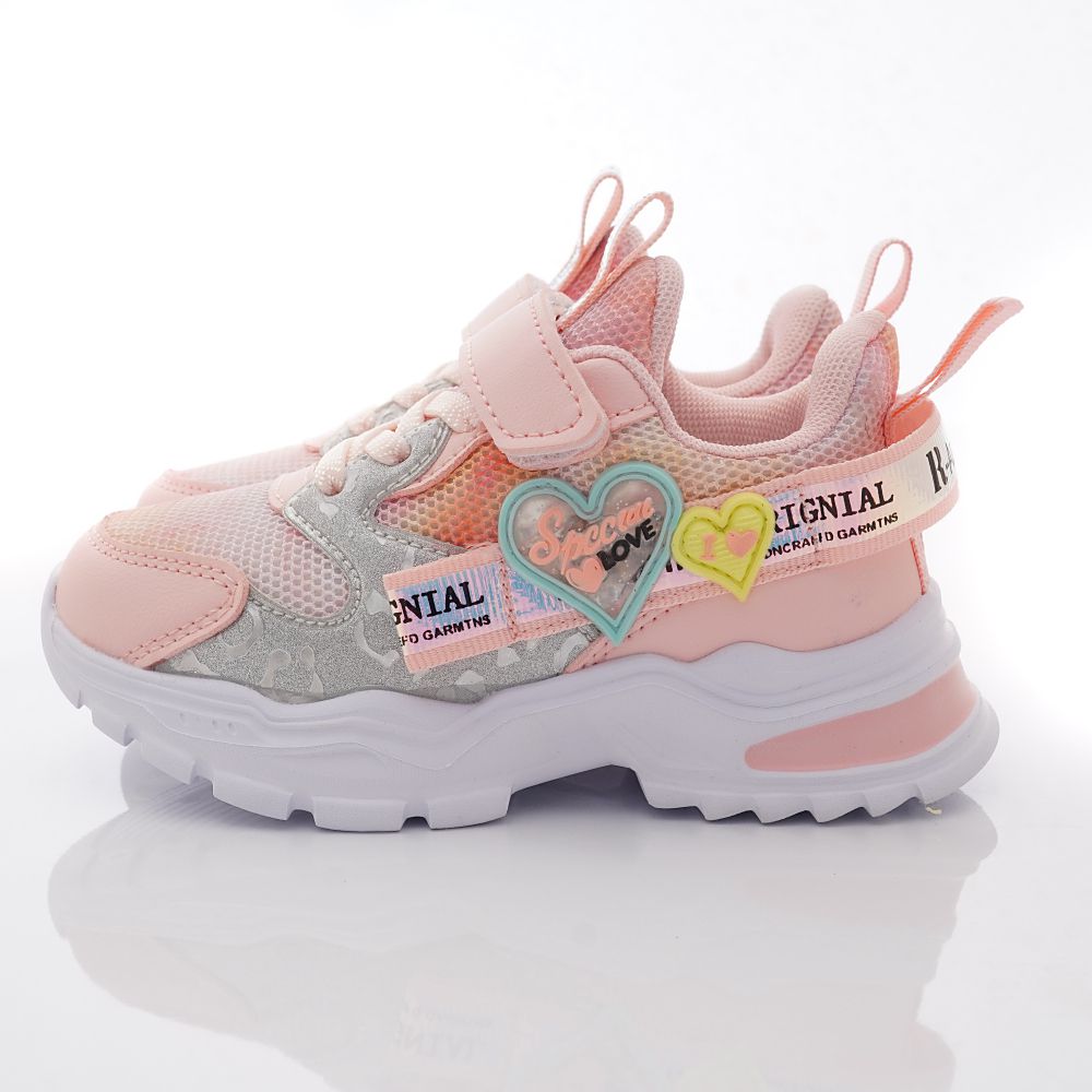 甜心電燈老爹鞋(中大童段)-運動鞋-粉