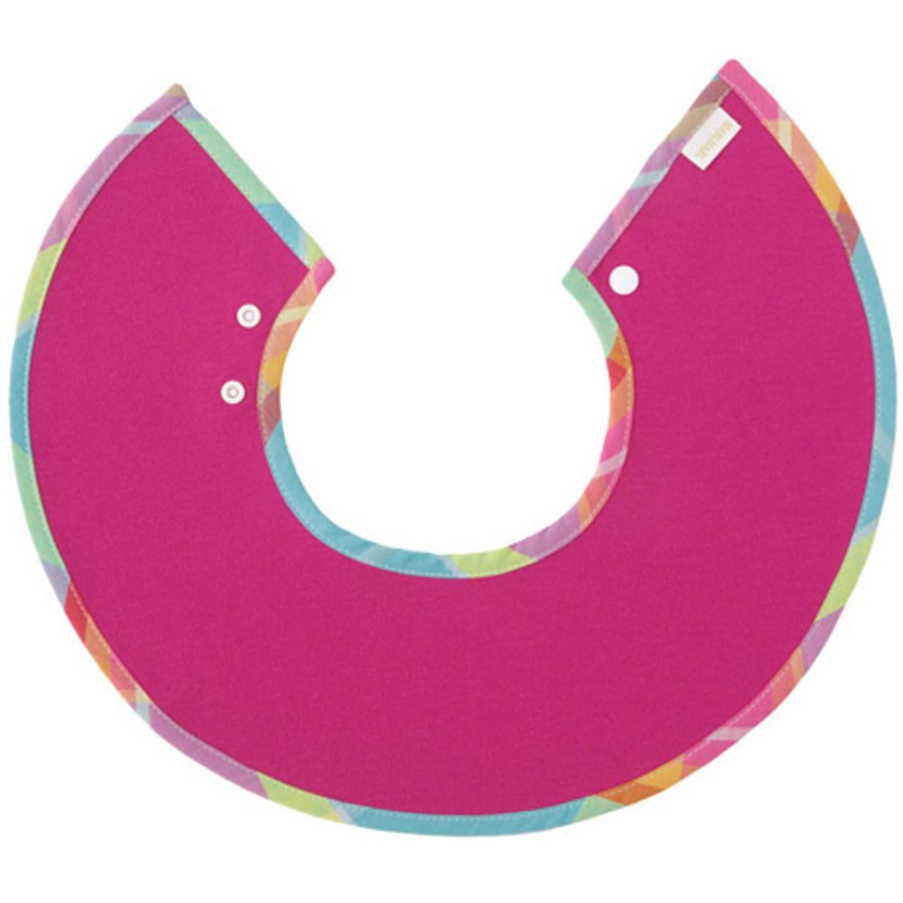 MARLMARL - 微笑圍兜兜-法國市集系列-紫紅菱格紋 (脖圍25-28cm)