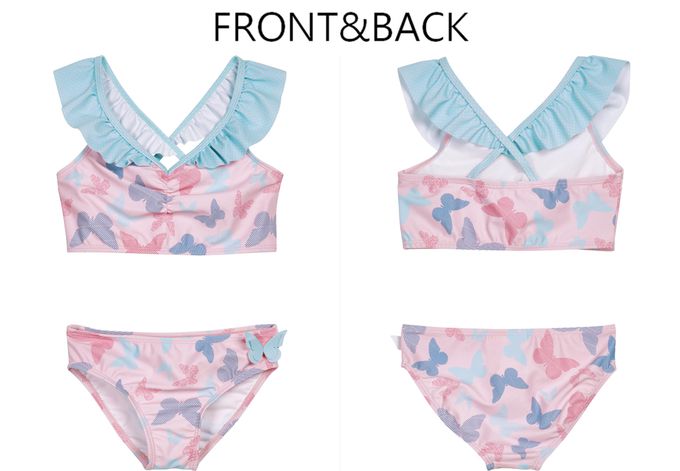 德國Playshoes - 抗UV防曬比基尼兩件組兒童泳裝-蝴蝶