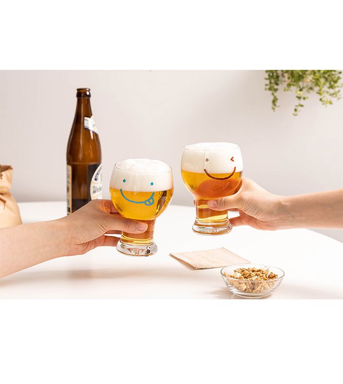 韓國 SSUEIM - 微笑款玻璃啤酒杯6件組450ml