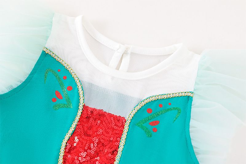 短袖造型公主裙/芭蕾舞裙-卡通人物-安娜-綠色