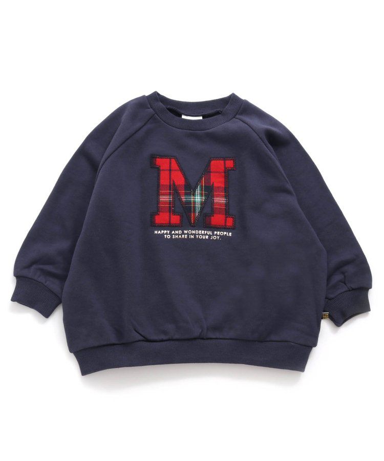 日本 BREEZE - 節慶滿點！裏毛長袖上衣-格紋-奶油米