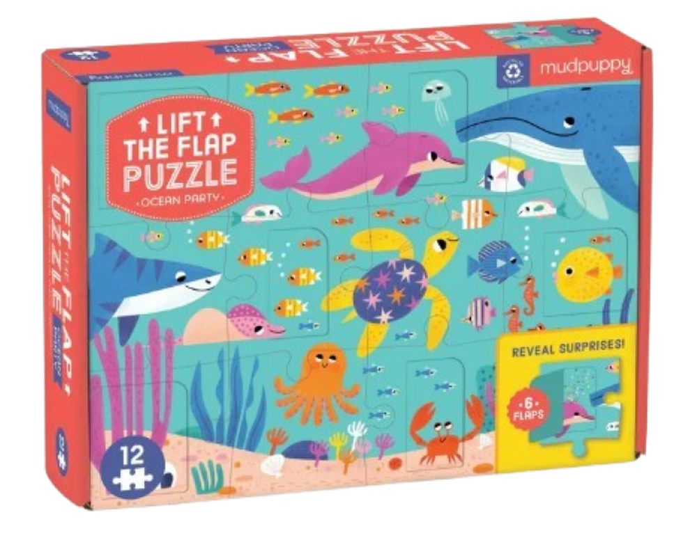 翻蓋拼圖-海洋派對12片 (27X18.5X6.1)