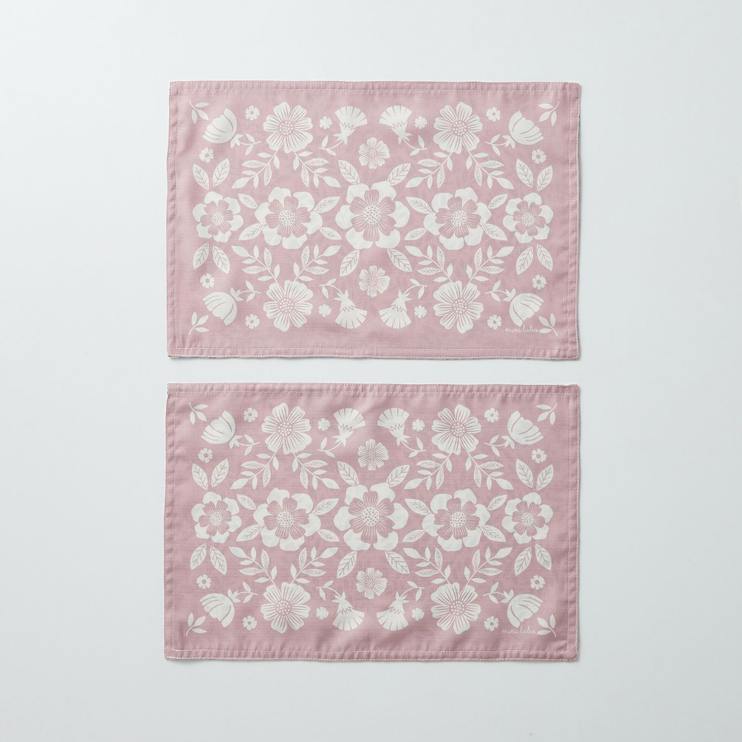 日本千趣會 - mini labo設計 防潑水餐墊(2入組)-英國鄉村花卉-粉系