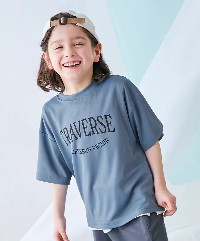 日本 devirock - 涼感速乾網眼 超舒適短袖上衣-背後檸檬-黑