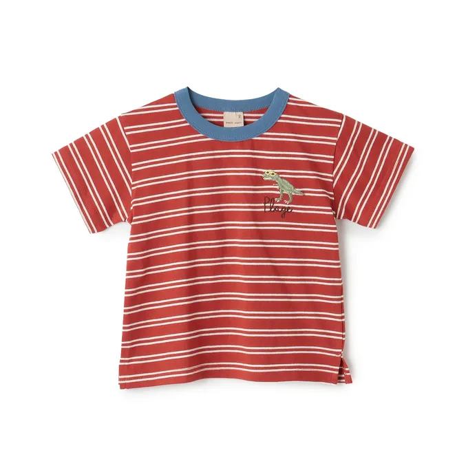 日本 petit main - 100%棉 可愛百搭短袖上衣-鯨魚悠遊-白