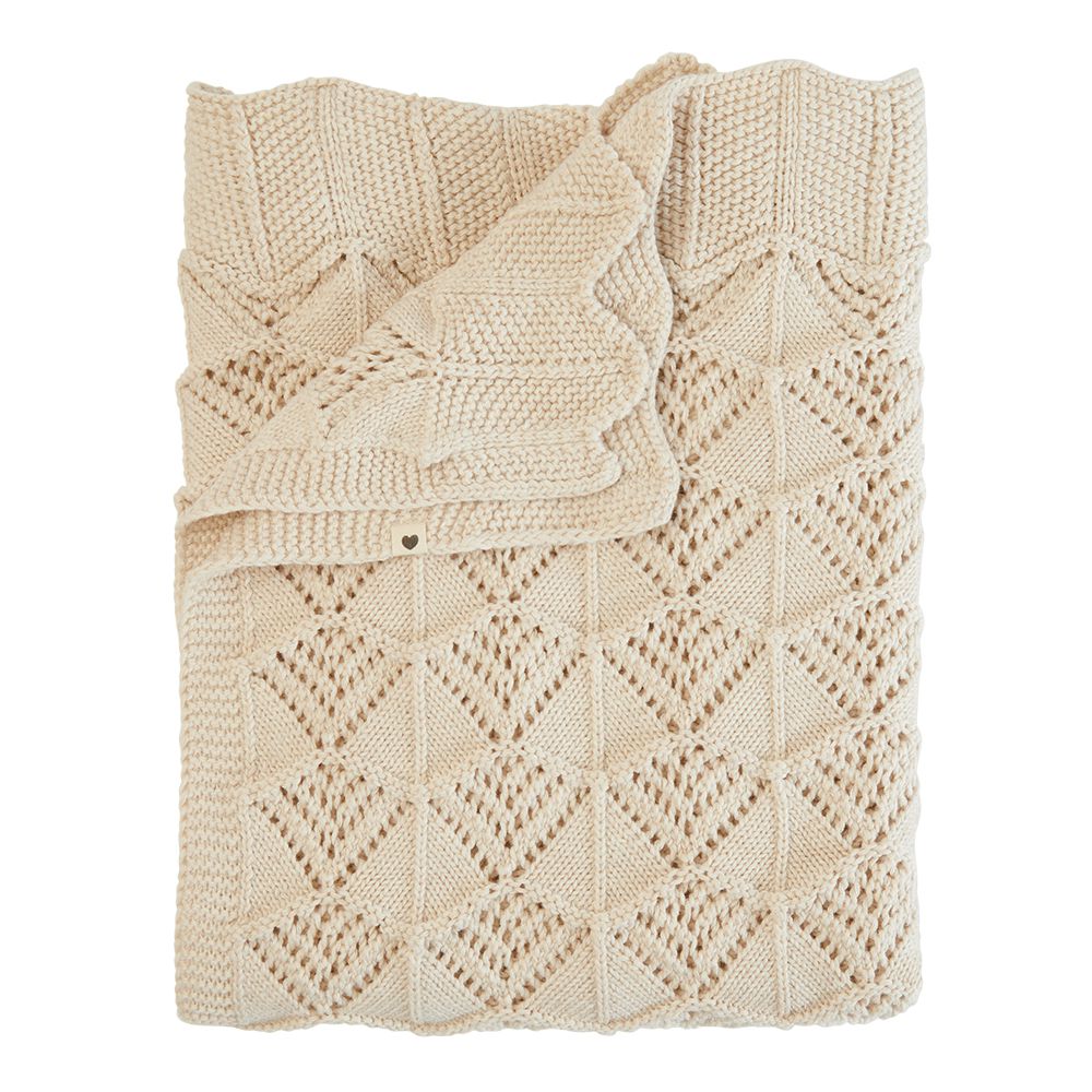 丹麥BIBS - Knitted Blanket Wavy 針織棉毯-象牙白 (70x100cm)