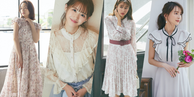 日本 tocco-closet - 修身羅紋拼接洋裝-鬱金香-黑x杏