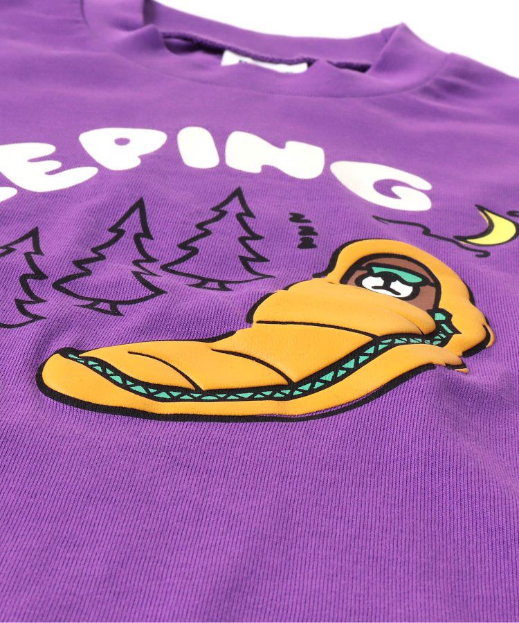 日本 BREEZE - [吸汗速乾]露營風長袖上衣-小熊登山-草綠