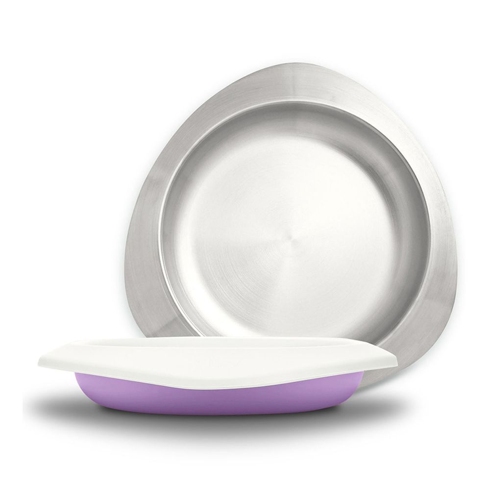 VIIDA - Soufflé抗菌不鏽鋼兒童餐盤-餐盤-薰衣草紫-專案