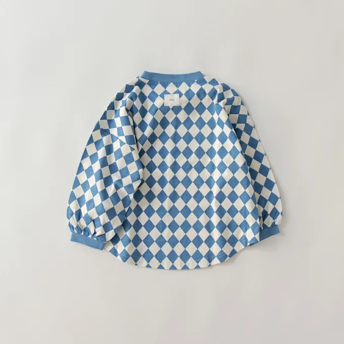 日本 BRANSHES - 圓弧下擺舒適縮口長袖上衣-小愛心-淺粉紅