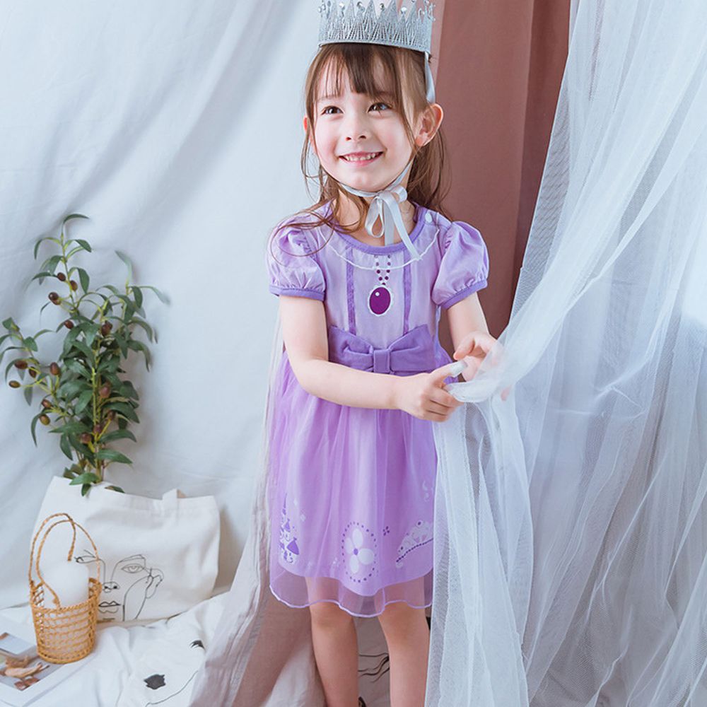 短袖造型公主裙-夢幻紫