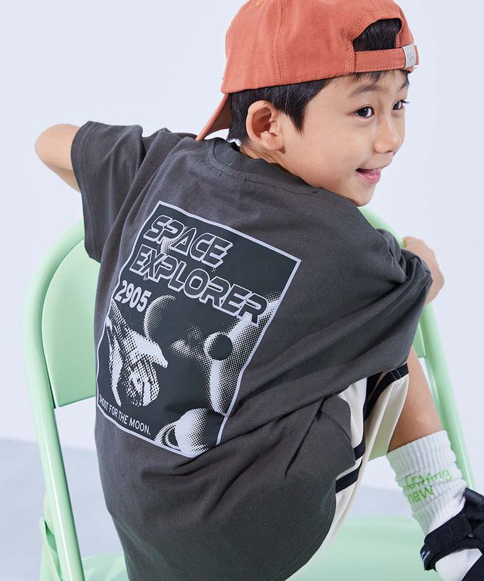 日本 devirock - 100%棉 帥氣印花寬版落肩T恤-紐約老虎-白