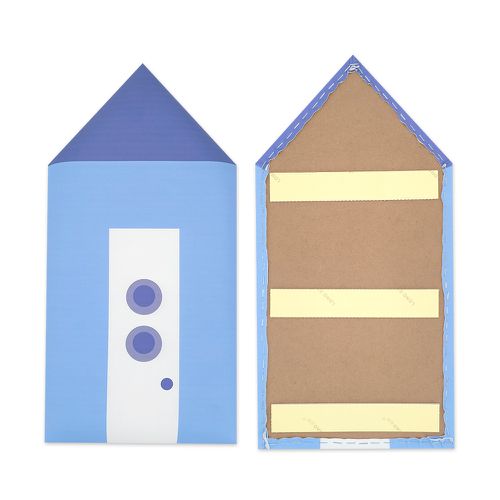 JoyNa - 2入-立體防撞隔音壁貼 加厚防撞墊 保護墊 房子造型-藍底白門-2入 (25*50)
