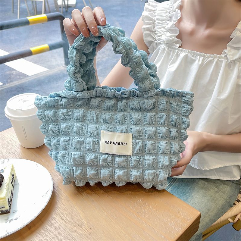 奶油泡泡雲朵手提包/托特包-紫色 ((19+12)x17x10cm)