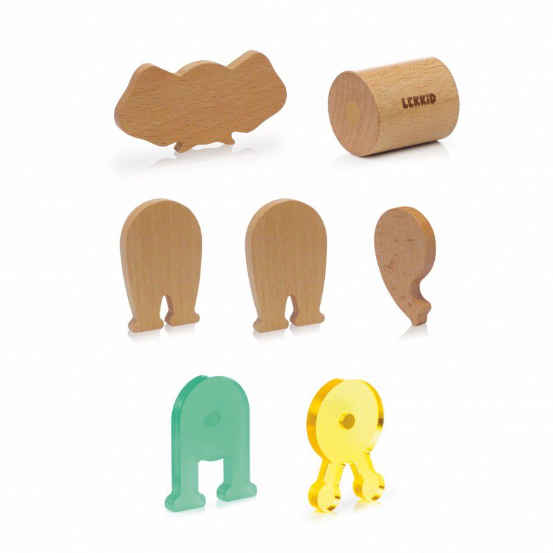 西班牙 LEKKID - IMAGINARY FAUNA磁性積木組-大象7片組