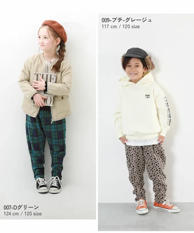 日本 devirock - RICH WARM 刷毛保暖哈倫寬鬆長褲-格紋-摩卡