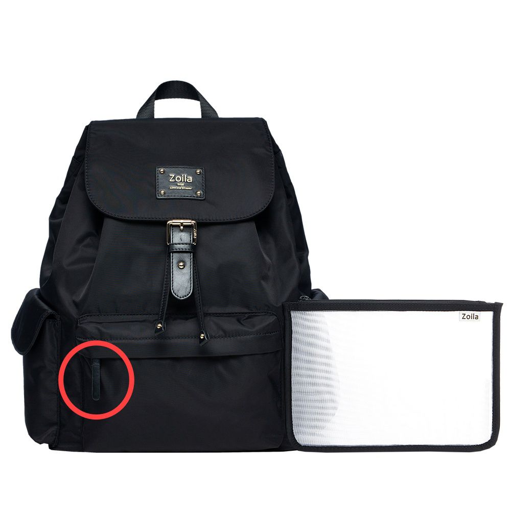 Zoila - 風格束口後背包-經典黑(大)-輕量美型媽媽包