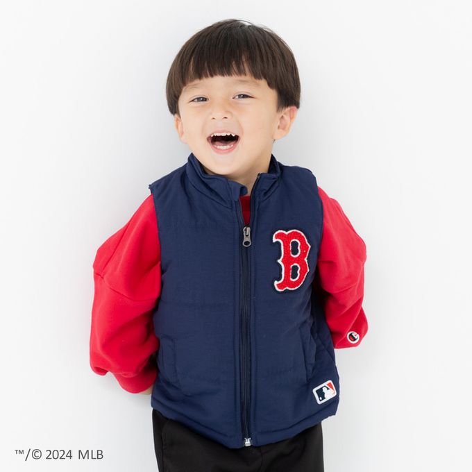 日本 Chil2 - MLB聯名 保暖休閒背心-洛杉磯道奇-淺灰