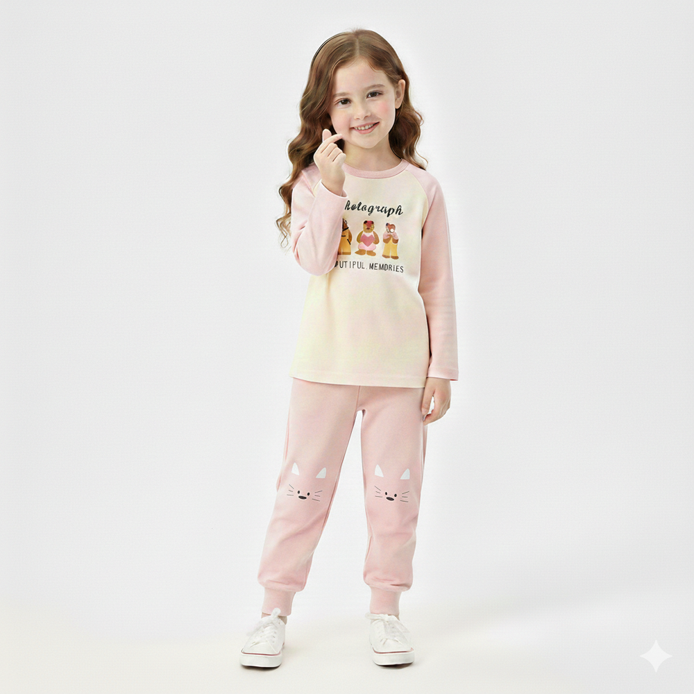 [1+1超值組] 買褲送衣：純棉長袖上衣+長褲-各1件/成套組-B組