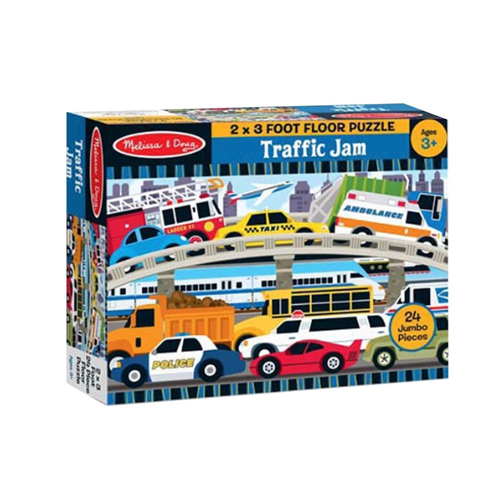 美國瑪莉莎 Melissa & Doug - MD 地板拼圖-可愛都會車潮-24片