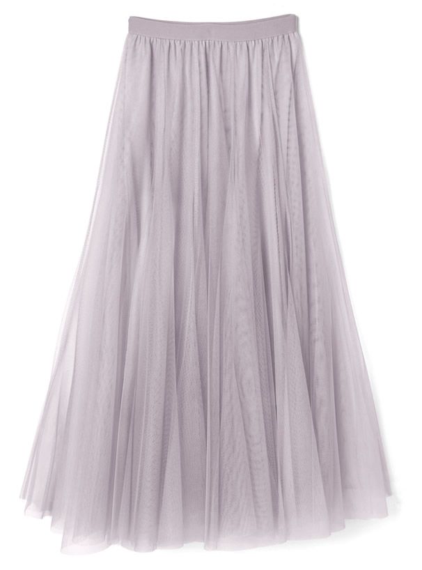 日本 GRL - 飄逸顯瘦雙層傘紗裙-天使白 (M)