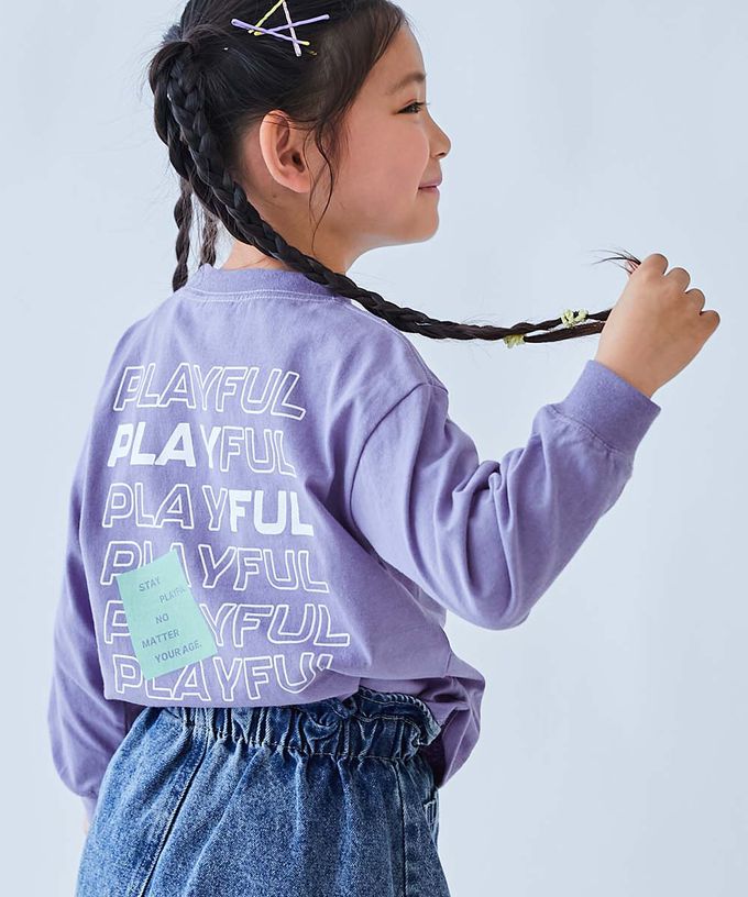 日本 devirock - 100%棉 定番印花長袖上衣-熱狗套餐-磚橘