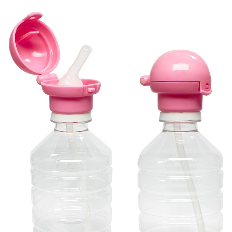 akachan honpo - 可消毒寶特瓶用吸管-粉紅色