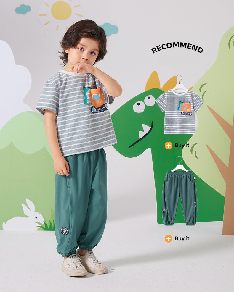 時尚百搭透氣束口長褲/防蚊褲-簡約英文字-綠色