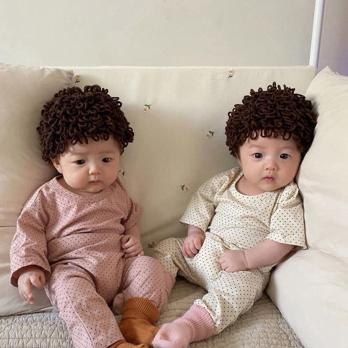 Vanibaby - 男寶寶假髮毛線帽(頭圍37-45cm/適合0-12個月)-爆炸頭款