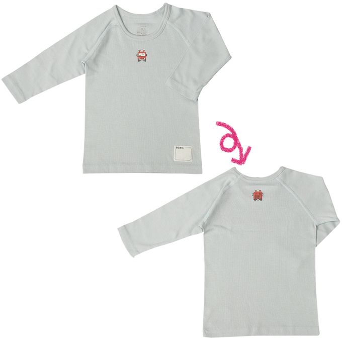 akachan honpo - ah長袖圓領上衣2件組-穿衣練習-藍色