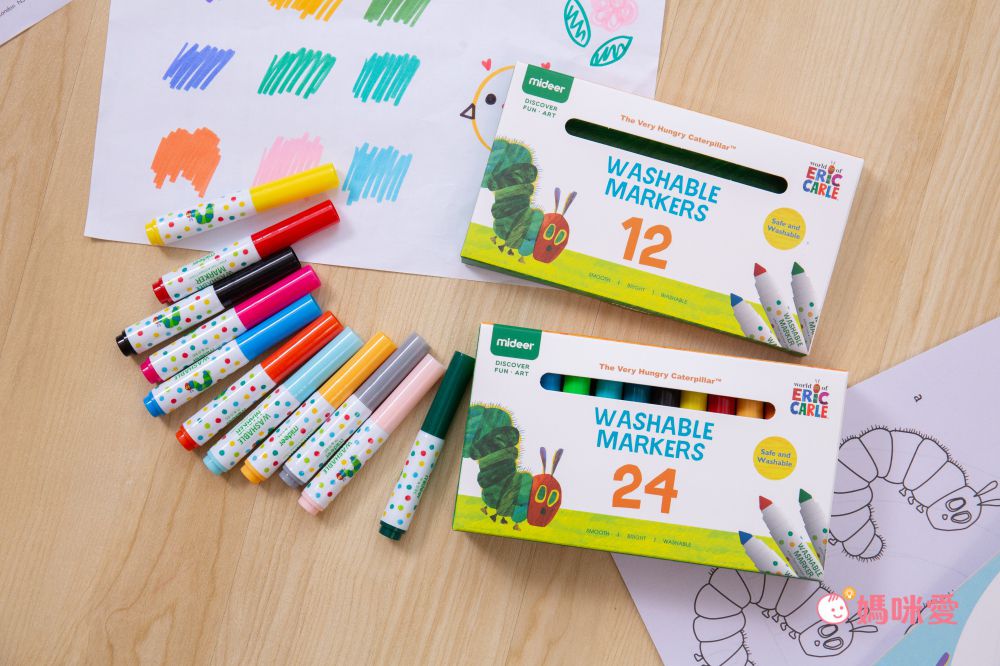 暢銷繪本聯名！好餓的毛毛蟲 x MIDEER 可水洗彩色筆、蠟筆