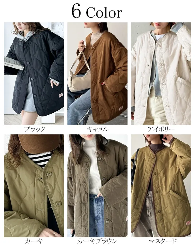 日本 Classical Elf - 簡約絎縫泡泡紋鋪棉外套-經典黑