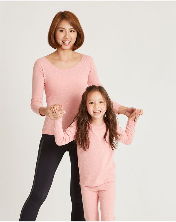 麗嬰房 Little moni - 發熱紗圓領上衣-成人-粉紅