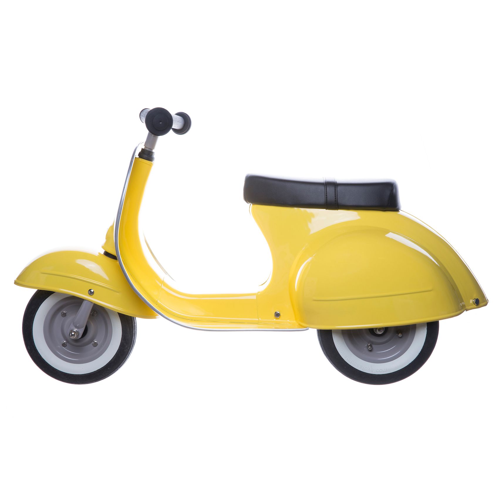 VESPA - 【超值兩台組】Vespa電動玩具車-藍+Ambosstoys PRIMO經典偉士牌復古造型滑步車-清檸黃
