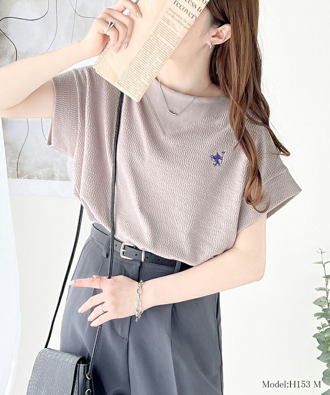 日本 Classical Elf - 有機棉logo刺繡法式袖上衣-黑白條紋